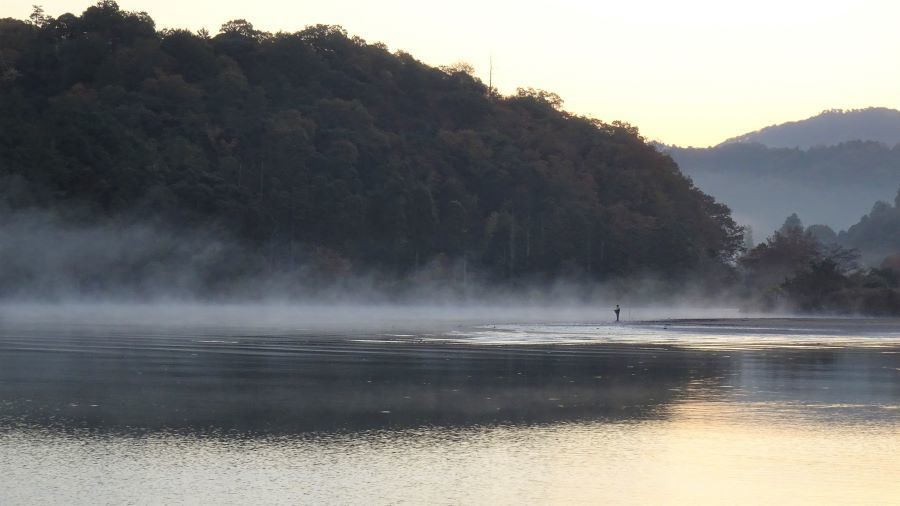 11月15日 蒸気霧 丹後久美浜 兜山を眺めて